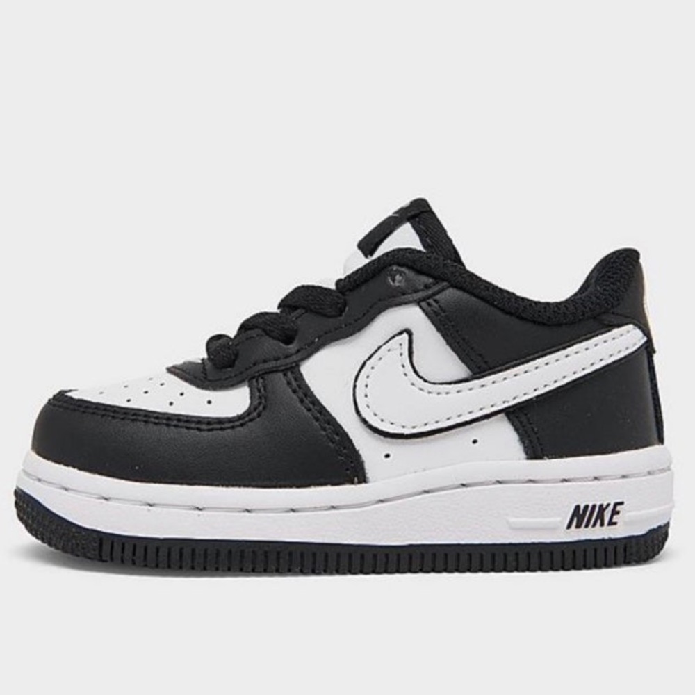 Panda black and white nike toddler Air Force ones